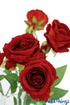 Artificial Long Stem Roses Red Velvet Fabric Artificial Long Stem Roses Red Velvet Fabric