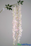Long Wisteria Garlands in Bouquet Silk Light Pink and White Flowers Draping for Ceilings and Weddings ShopWildThings.com Long Wisteria Garlands in Bouquet Silk Light Pink and White Flowers Draping for Ceilings and Weddings ShopWildThings.com