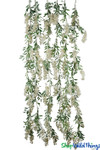 Green Smilax Willow and Antique White Wisteria Artificial Vine with Bendable Stems for Event Design and Tabletops Green Smilax Willow and Antique White Wisteria Artificial Vine with Bendable Stems for Event Design and Tabletops