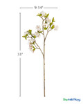 ShopWildThings artificial cherry blossom branch 33 inch height with 9 to 14 inch spread product size diagram