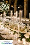 Elegant Centerpiece with Tall Crystal Candle Holder for Pillar or Taper Candles - by ShopWildThings.com Elegant Centerpiece with Tall Crystal Candle Holder for Pillar or Taper Candles - by ShopWildThings.com