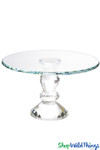 Chic Beveled Edge Dessert, Cake Plate and Stand 9 7/8" Wide b 6" Tall Chic Beveled Edge Dessert, Cake Plate and Stand 9 7/8" Wide b 6" Tall