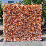 Amazing Fabric backed 8' x 8' Flower Wall "Fall Blossom" Multi-Orange Amazing Fabric backed 8' x 8' Flower Wall "Fall Blossom" Multi-Orange