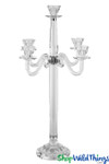 Striking "Lady Danbury" 5 Cup/4 Arm Faceted Crystal Glass Candelabra Striking "Lady Danbury" 5 Cup/4 Arm Faceted Crystal Glass Candelabra
