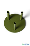 Triple Support Flower Stand Olive Green top view showing three tube openings with dual diameter design for oversized artificial flower stems ShopWildThings.com