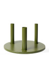 Triple Support Oversized Flower Stand Olive Green with three welded tubes and round metal base, heavy-duty support for giant artificial flowers ShopWildThings.com