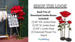 Create WOW moments with oversized, XXL Jumbo Red Roses from ShopWildThings.com. These oversized roses are available in several sizes, and in pink, white, and ivory as well! Create WOW moments with oversized, XXL Jumbo Red Roses from ShopWildThings.com. These oversized roses are available in several sizes, and in pink, white, and ivory as well!
