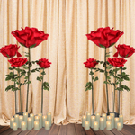 Make a grand gesture of love with Jumbo Roses by ShopWildThings. Don't forget to complete the look with Champagne Lurex Drape and LED Candles- all available on ShopWildThings.com