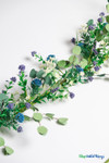 Purple and Blue Artificial Floral Garlands with Greenery Stems | ShopWildThings.com Purple and Blue Artificial Floral Garlands with Greenery Stems | ShopWildThings.com