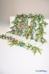 Purple and Blue Artificial Floral Garlands with Greenery Stems | ShopWildThings.com Purple and Blue Artificial Floral Garlands with Greenery Stems | ShopWildThings.com