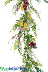 Mixed White, Yellow, Pink and Fuchsia Flowers Flexible Garland Vine - ShopWildThings.com Mixed White, Yellow, Pink and Fuchsia Flowers Flexible Garland Vine - ShopWildThings.com