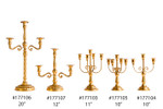 Soft Matte French Gold Centerpiece 5 Arm Candelabra 11.5" tall at ShopWildThings.com