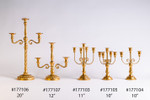 Soft Matte French Gold Centerpiece 3 Arm Candelabra 12" tall at ShopWildThings.com