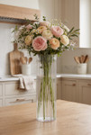 Fluted Clear Acrylic Cylinder Vase 11.5" Tall by ShopWildThings.com