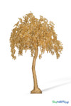 Golden Promise 7ft artificial metallic weeping tree with removable bendable branches, luxury floor centerpiece decor for weddings and upscale events