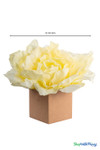 Yellow Silk XXXL Rose Head – 32 inches wide artificial oversized flower shown on box for scale – decorative centerpiece head only for weddings, garden parties, and Alice in Wonderland themes – ShopWildThings.com