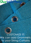 Custom String Curtains with Grommets on Top | ShopWildThings.com