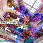 Colorful String Fringe Curtains at San Diego Museum of Art, ShopWildThings.com has Custom Colors, Lengths & Hanging Options