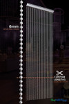 ShopWildThings Aluminum Silver Ball Chain Beaded Curtain featuring high-shine aluminum ball chains, fireproof construction, and customizable widths