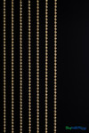 Brass gold 6mm metal ball chain curtains installed as luxury room dividers in a modern interior, fire rated decor from ShopWildThings.com