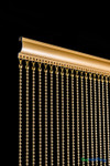 Close up of aluminum header and 6mm brass gold metal ball chain curtain, 100 percent American made by ShopWildThings.com