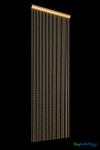 Brass gold 6mm metal ball chain curtains installed as luxury room dividers in a modern interior, fire rated decor from ShopWildThings.com