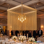 Custom Size - Fireproof - 6mm Brass Plated Gold Ball Chain Curtain - Real Metal - 1/2" On Center (68 Strands)