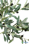 Close up of artificial olive interchangeable branch showing realistic olives and textured olive leaves for event decor trees – ShopWildThings