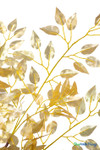 Close up of metallic gold ficus leaves on decorative interchangeable branch for wedding and event decor – ShopWildThings