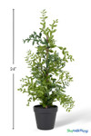 Artificial boxwood tree 24 inch tabletop faux plant in black plastic pot realistic greenery decor ShopWildThings.com