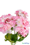 Full bloom artificial pink and white hydrangea bush with dense, realistic floral head – ShopWildThings.com