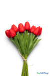 12 Pc Red Tulip Bundle, Artificial Wedding Bouquet, Bendable Centerpiece Flowers, Quality Florals by ShopWildThings.com