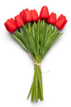 12 Pc Red Tulip Bundle, Artificial Wedding Bouquet, Bendable Centerpiece Flowers, Quality Florals by ShopWildThings.com