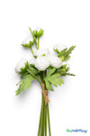 9-stem white ranunculus bundle arranged together with realistic soft-touch blooms and natural green foliage – ShopWildThings.com