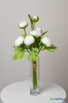 Full 9-stem real feel white ranunculus bouquet with varied bloom heights and lush layered petals – ShopWildThings.com