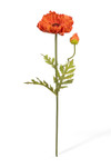 Single Stem with Flower and Bud Orange Poppy Flower, Artificial Wedding Bouquet, Bendable Centerpiece Flowers, Quality Florals by ShopWildThings.com