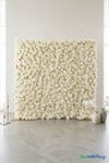 Artificial Cream Rose Flower Wall 8x8 Styled Indoor Event Backdrop Neutral Decor Setting ShopWildThings.com
