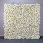 Artificial Cream Rose Flower Wall 8x8 Isolated Product Image Dense Floral Backdrop Panel ShopWildThings.com