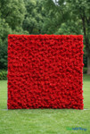 8x8 Red Rose Flower Wall Backdrop Easy Roll Up 5D Floral Panel Fabric Backed Outdoor Display ShopWildThings.com