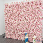 8x8 ivory and pink rose flower wall premium dense floral backdrop wedding decor ShopWildThings.com