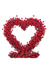 Crimson Heart red rose floral arch seamless heart shaped silk flower backdrop wedding decor ShopWildThings.com