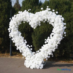 Large white rose heart arch seamless floral wedding backdrop premium silk flowers ShopWildThings.com