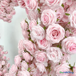 Soft pink silk roses close up premium artificial floral texture heart arch wedding decor ShopWildThings.com