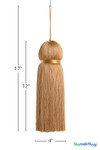 Honey Gold Fringe Tassel 12" Long x 4" Diameter  with dense strands and sleek finish, ideal for event backdrops, stages | ShopWildThings.com