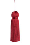 Deep Red Fringe Tassel 12" Long x 4" Diameter  with dense strands and sleek finish, ideal for event backdrops, stages | ShopWildThings.com