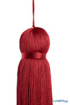 Deep Red Fringe Tassel 12" Long x 4" Diameter  with dense strands and sleek finish, ideal for event backdrops, stages | ShopWildThings.com
