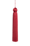 Deep Red Fringe Tassel 24" Long x 4" Diameter  with dense strands and sleek finish, ideal for event backdrops, stages | ShopWildThings.com