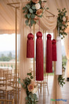 Deep Red Fringe Tassel 24" Long x 4" Diameter  with dense strands and sleek finish, ideal for event backdrops, stages | ShopWildThings.com