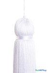 Bright White Fringe Tassel 24" Long x 4" Diameter  with dense strands and sleek finish, ideal for event backdrops, stages | ShopWildThings.com