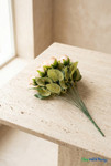 12 Silk Rose Bud Bundle – 19.5" Peach Floral Spray by ShopWildThings, bendable faux rose stems with green leaves shown as a full bundle for DIY wedding arrangements